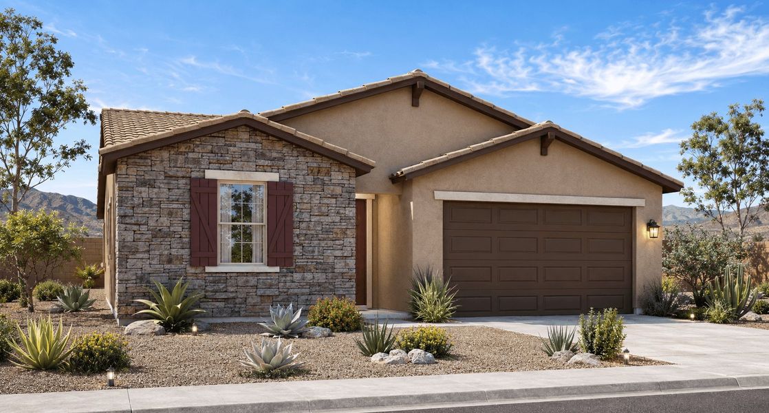Front exterior of a home in the Alta Vida at Westpark community, located in Buckeye, AZ (Image 23). Front exterior of a home in the Alta Vida at Westpark community, located in Buckeye, AZ (Image 23).