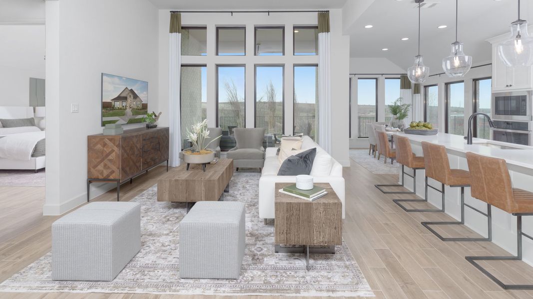 Furnished interior in a model home at Reunion 50' in Rhome (Image 6).