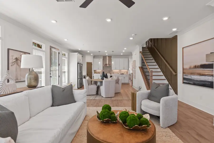Furnished interior in a model home at Waterhaven Townhomes in Cumming (Image 5).