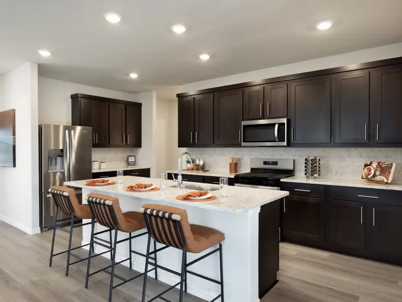 The kitchen in the Bexar floorplan. The kitchen in the Bexar floorplan.