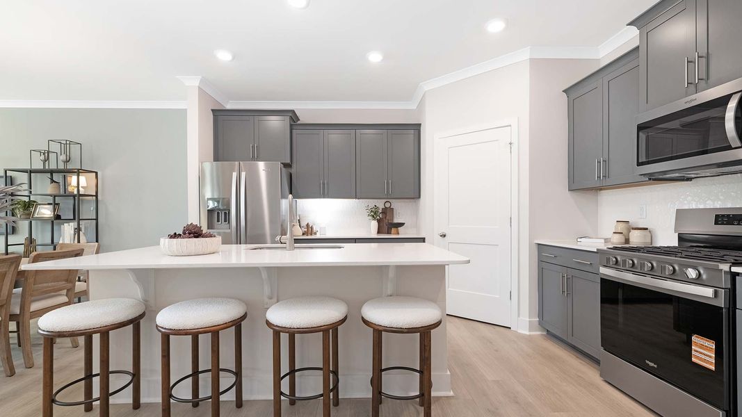 Furnished interior in a model home at Sanctuary at Southgate Townhomes in Indian Trail (Image 7). Furnished interior in a model home at Sanctuary at Southgate Townhomes in Indian Trail (Image 7).