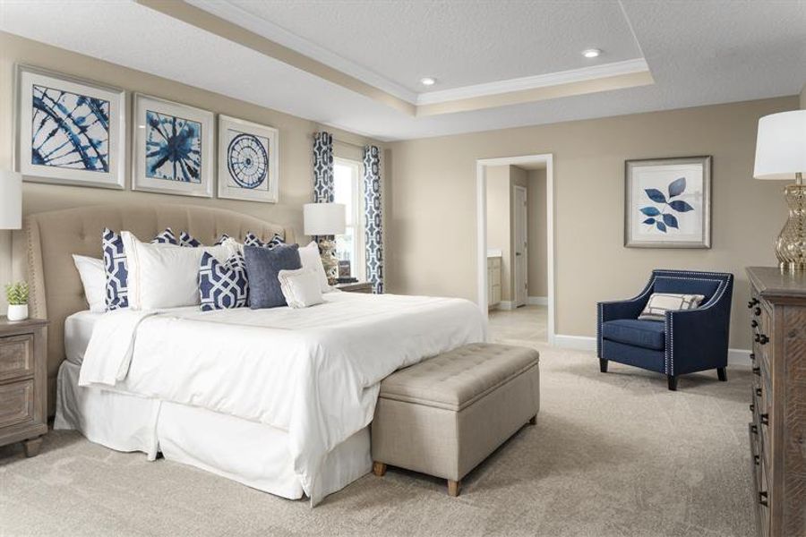Furnished interior in a model home at Lake Nellie Crossing in Clermont (Image 8).