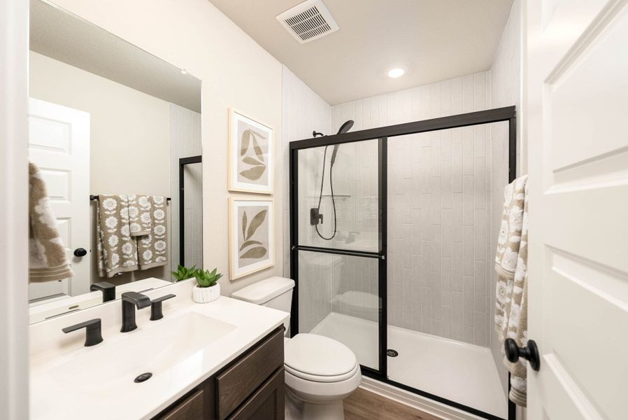 Furnished interior in a model home at Fairway Crossing in Converse (Image 21).