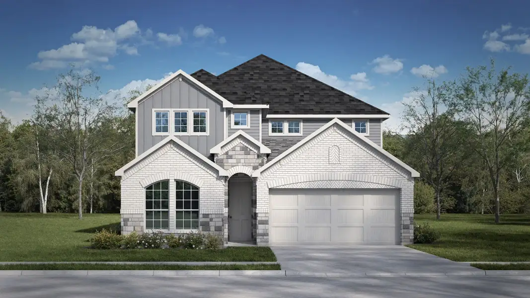 Front exterior of a home in the Trails of Windcrest community, located in Fredericksburg, TX (Image 9).