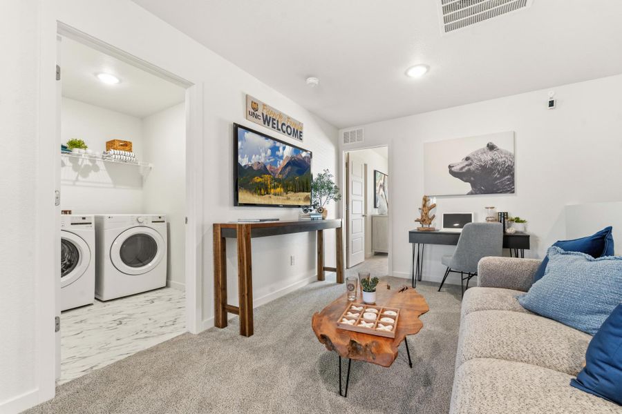 Furnished interior in a model home at Conestoga in Ault (Image 31).