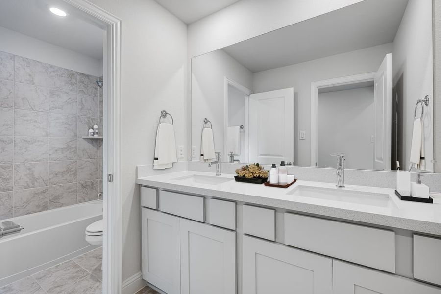 Furnished interior in a model home at The Ranch at Uptown Celina 40s in Celina (Image 56).