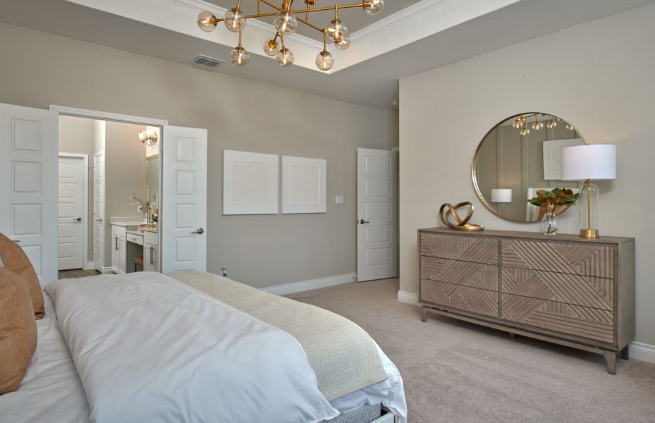 Furnished interior in a model home at The Overlook at Creekside in New Braunfels (Image 23).