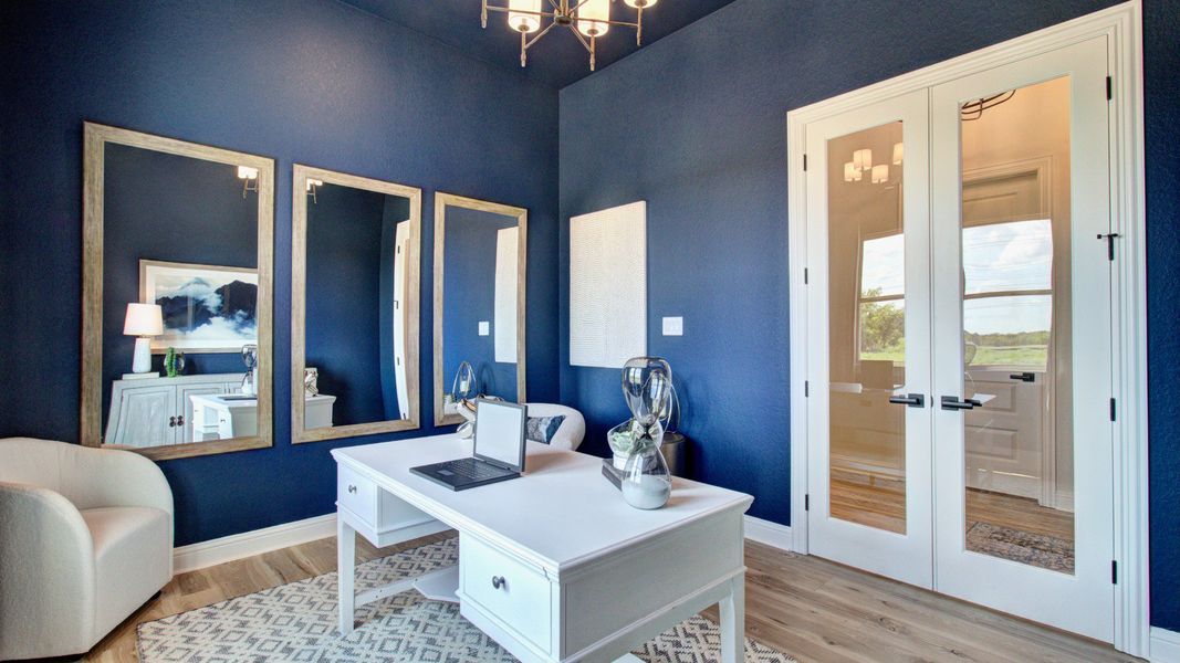 Furnished interior in a model home at The Crossvine in Schertz (Image 10).
