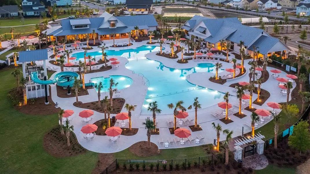 Carnes Crossroads Amenity Pool Aerial 1of2 Dev 081825