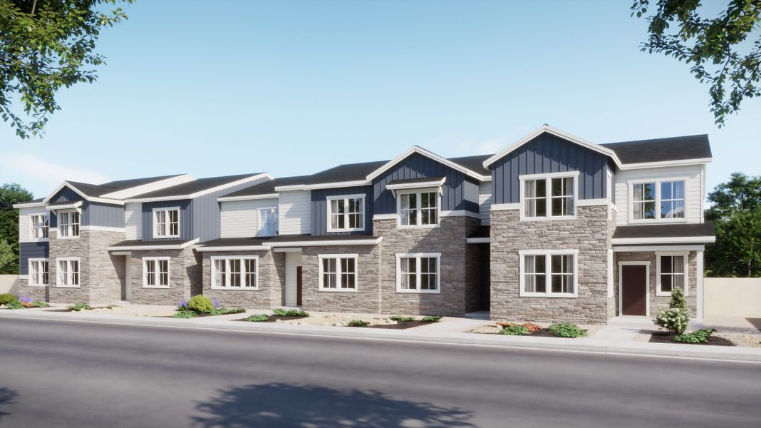 Front exterior of a home in the Harvest Crossing community, located in Aurora, CO (Image 4).
