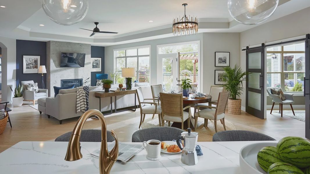 Furnished interior in a model home at The Courtyards at Lake Davidson in Mooresville (Image 7).
