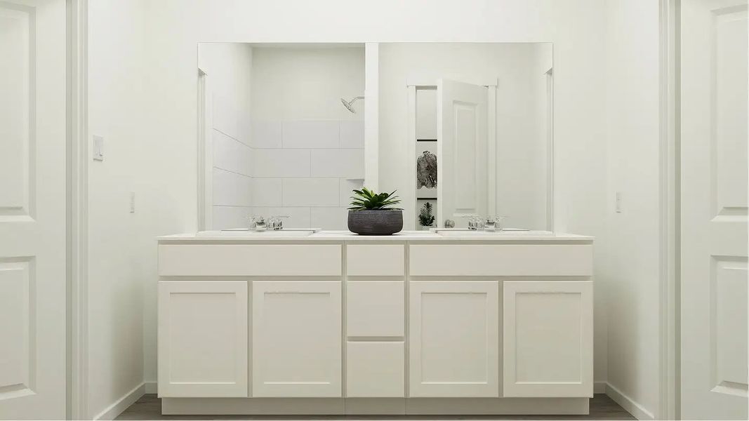 Furnished interior in a model home at Winfield Park: Eventide in Hutto (Image 7).