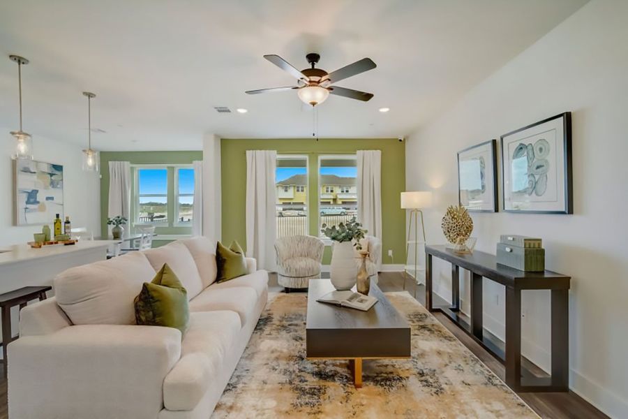 Furnished interior in a model home at Avery Centre in Round Rock (Image 16).