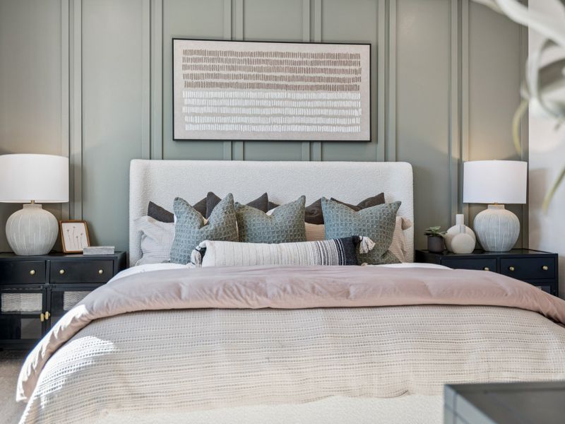A bed with pillows. A bed with pillows.