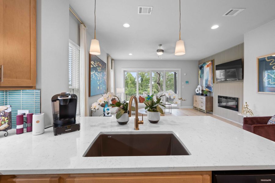 Furnished interior in a model home at Cross Creek in Cedar Park (Image 33).