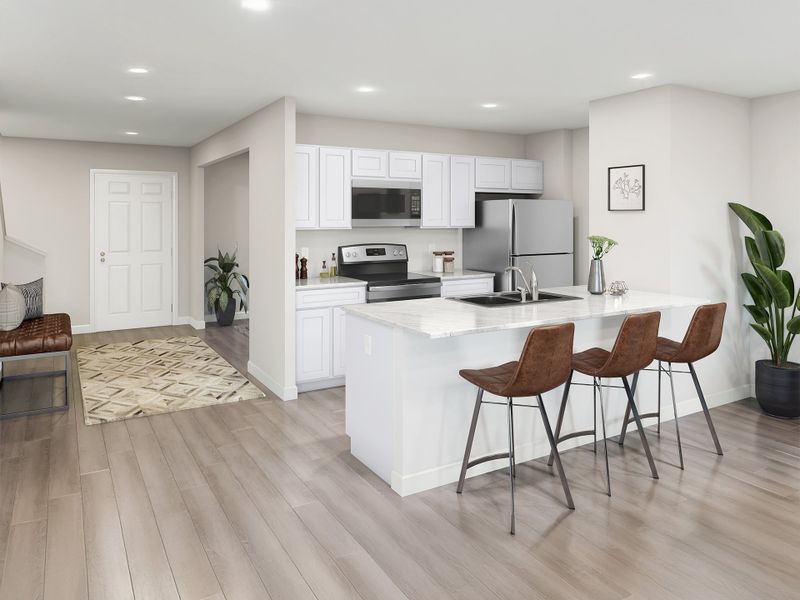 Furnished interior in a model home at River Run in Mount Airy (Image 3).