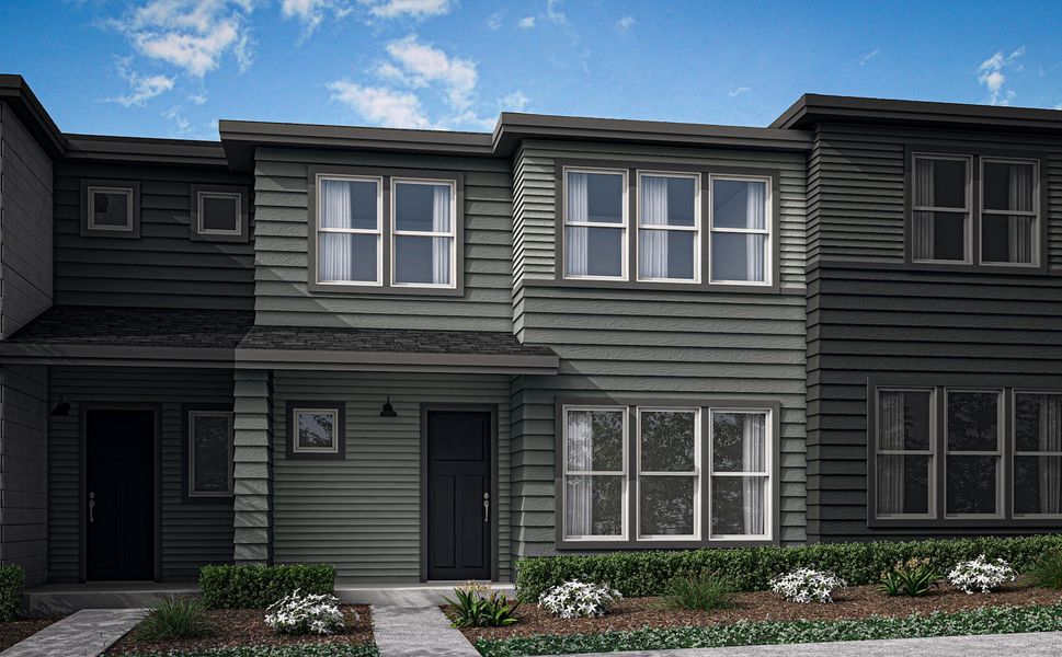 Front exterior of a home in the Candelas Townhomes community, located in Arvada, CO (Image 11).