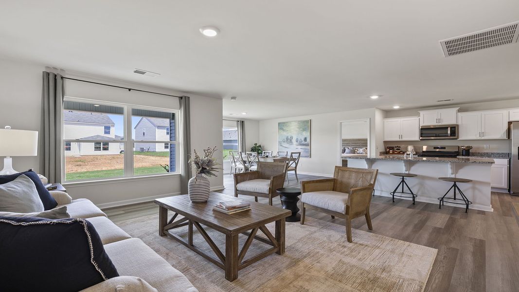 Furnished interior in a model home at Gibson Grove in Laurens (Image 16).