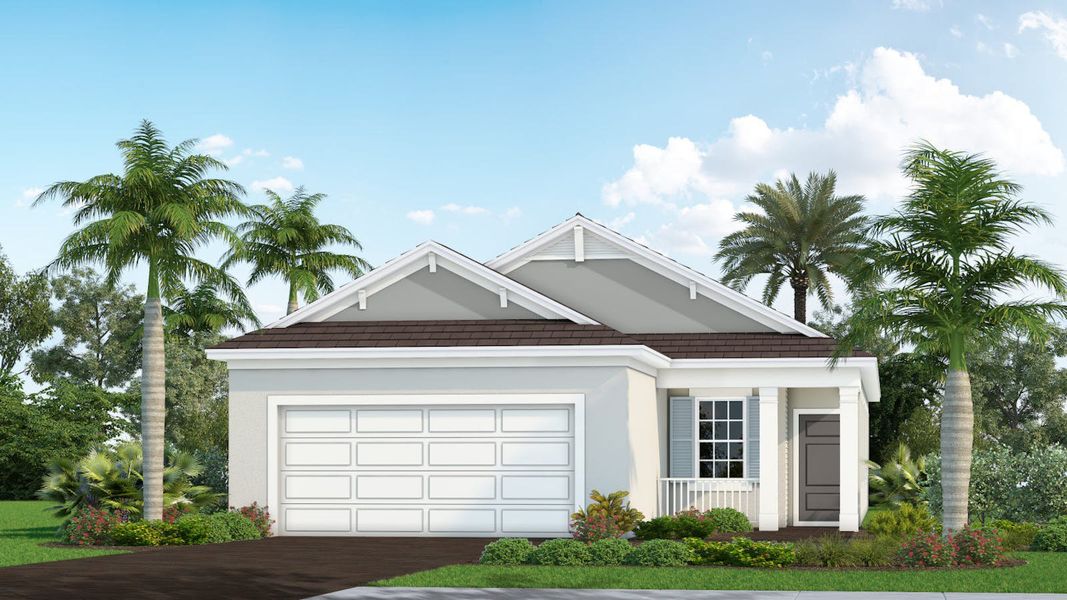 Front exterior of a home in the Palmera Real Estate and Homes for Sale in Venice, FL - Neal Communities community, located in Venice, FL (Image 6). Front exterior of a home in the Palmera Real Estate and Homes for Sale in Venice, FL - Neal Communities community, located in Venice, FL (Image 6).