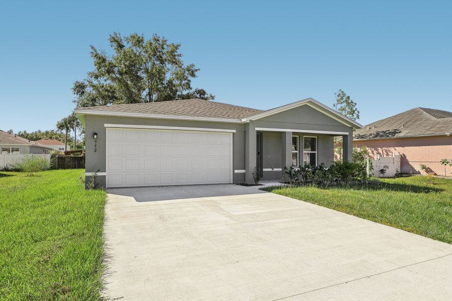 A house with a garage.