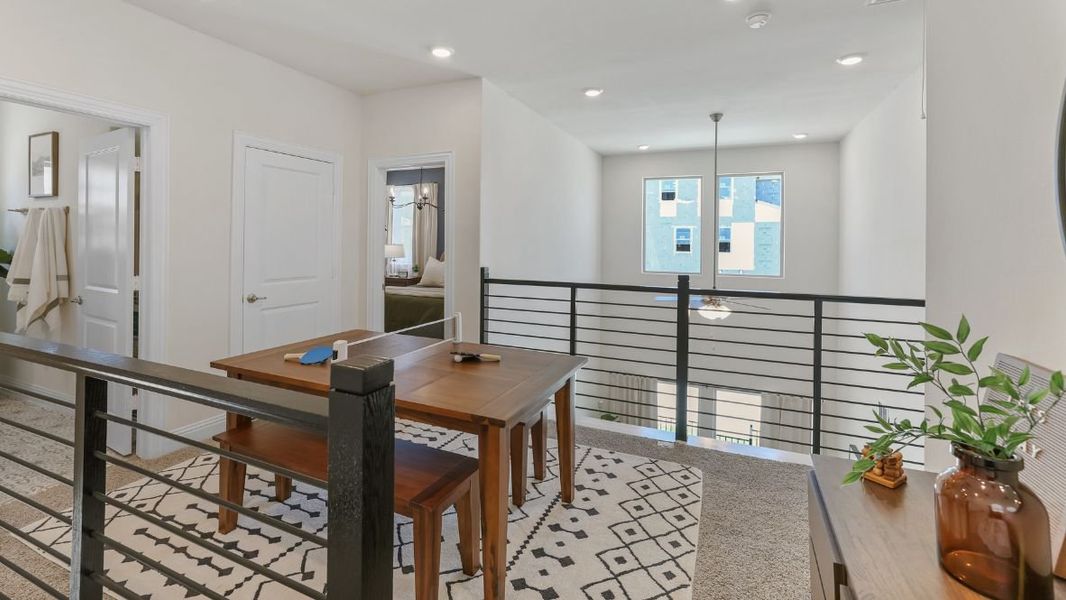 Furnished interior in a model home at Mustang Square in Plano (Image 10).