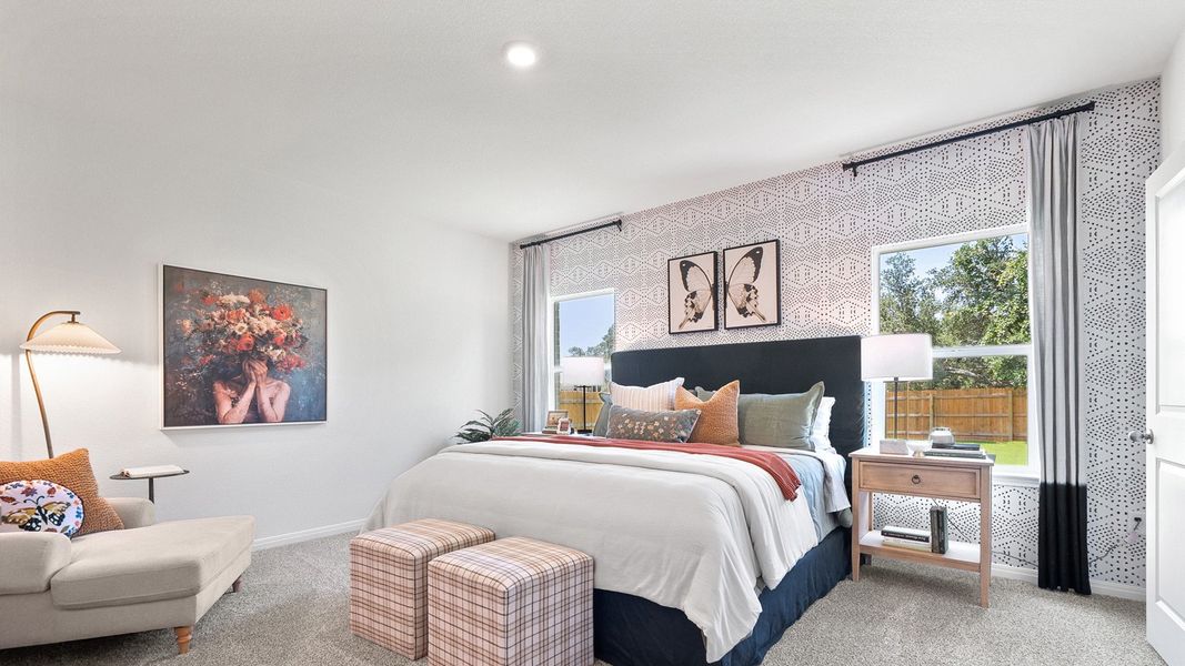 Furnished interior in a model home at Rosenbusch Ranch in Leander (Image 77).