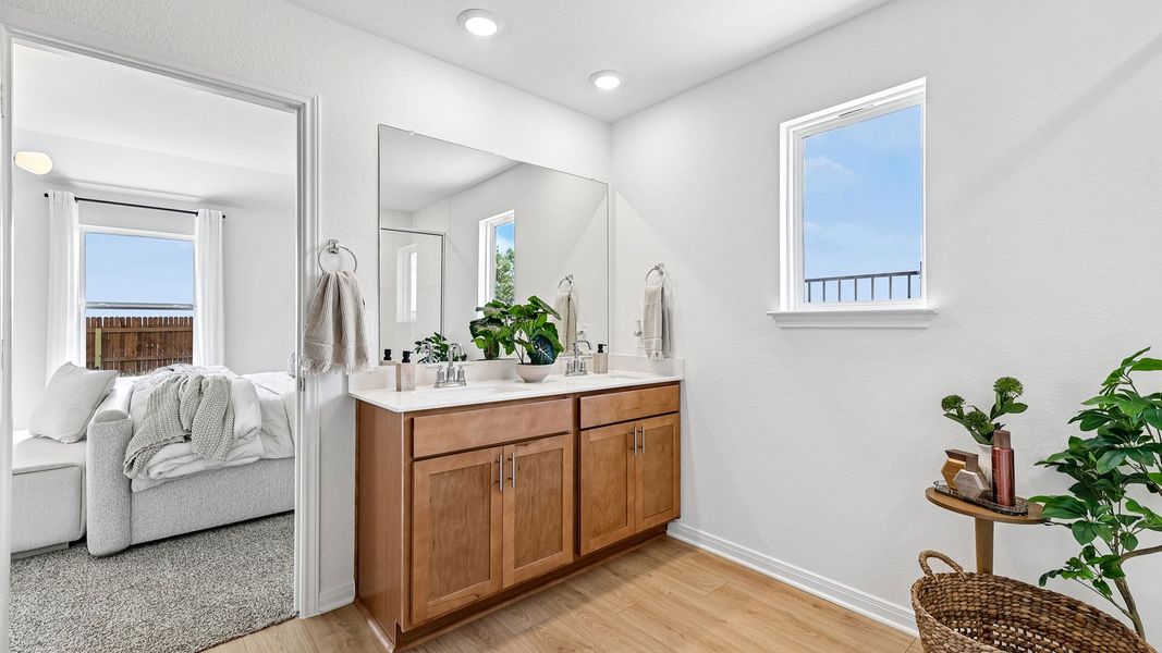 Furnished interior in a model home at Revelry in Del Valle (Image 35). Furnished interior in a model home at Revelry in Del Valle (Image 35).