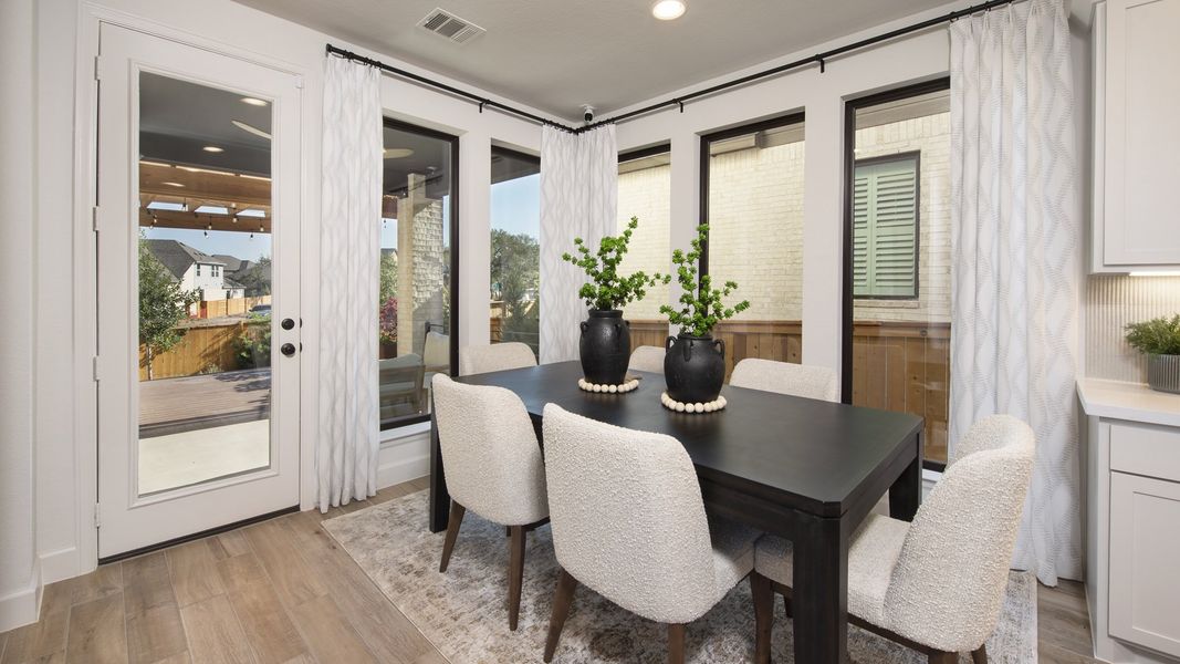 Furnished interior in a model home at 6 Creeks 45' in Kyle (Image 12). Furnished interior in a model home at 6 Creeks 45' in Kyle (Image 12).