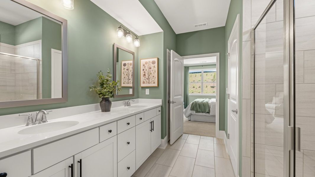 Furnished interior in a model home at Hamptons at Riverwood North in Dallas (Image 29).