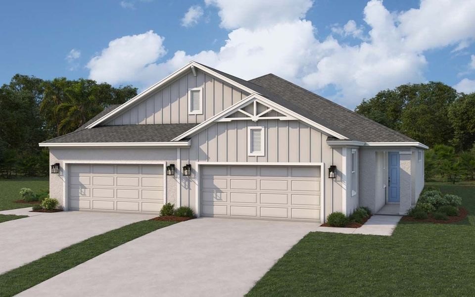 Front exterior of a home in the Fairway Pointe - Villa Community community, located in Sun City Center, FL (Image 14). Front exterior of a home in the Fairway Pointe - Villa Community community, located in Sun City Center, FL (Image 14).