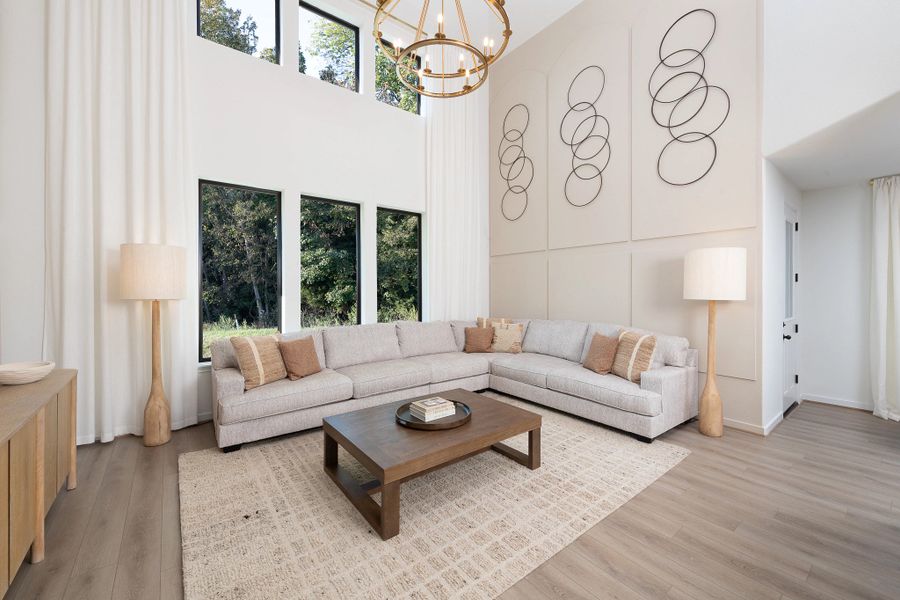 Furnished interior in a model home at Ashland in Angleton (Image 3).