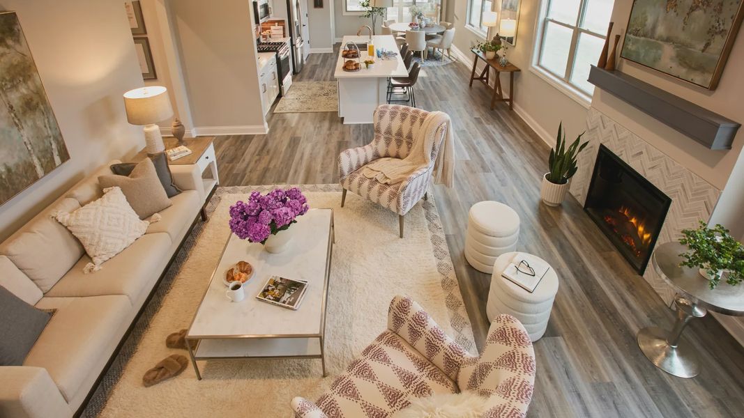 Furnished interior in a model home at The Courtyards at Oak Grove in Durham (Image 8).