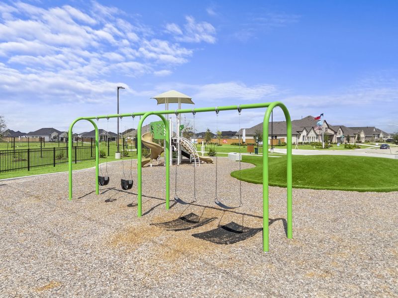 A playground with a slide.