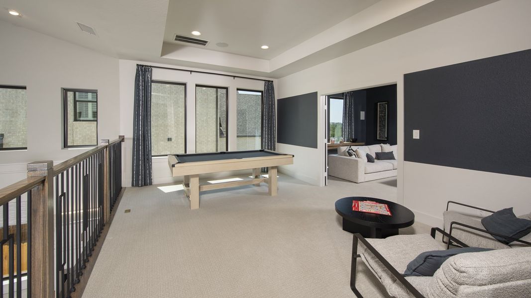 Furnished interior in a model home at Palmera Ridge 60' in Leander (Image 33).