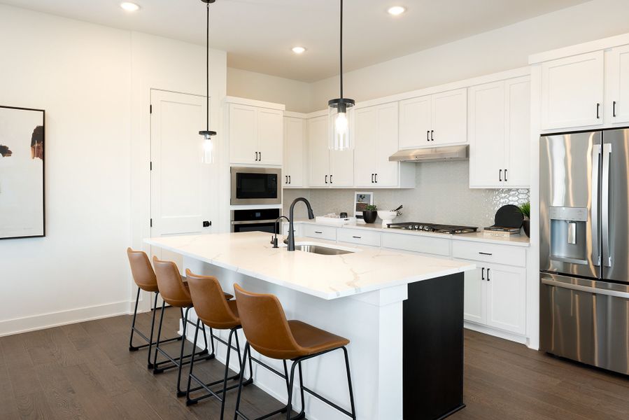 Furnished interior in a model home at The Villas Collection at Novel in Austin (Image 24).