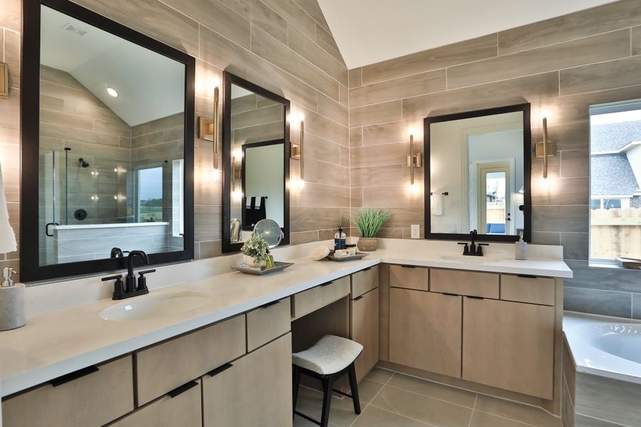 Furnished interior in a model home at Brewster Pointe in College Station (Image 11). Furnished interior in a model home at Brewster Pointe in College Station (Image 11).