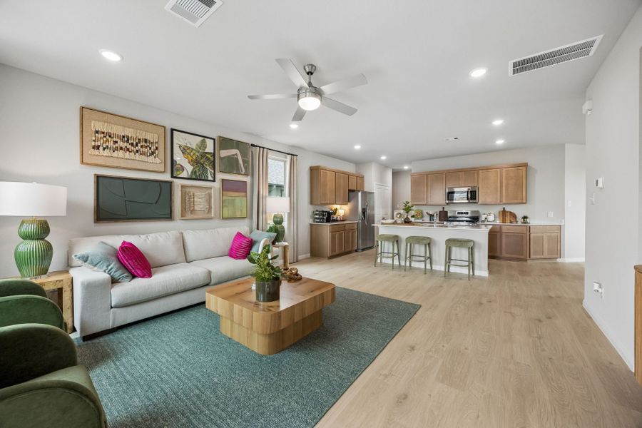 Living Room in the Oak Model Home by Trophy Signature Homes