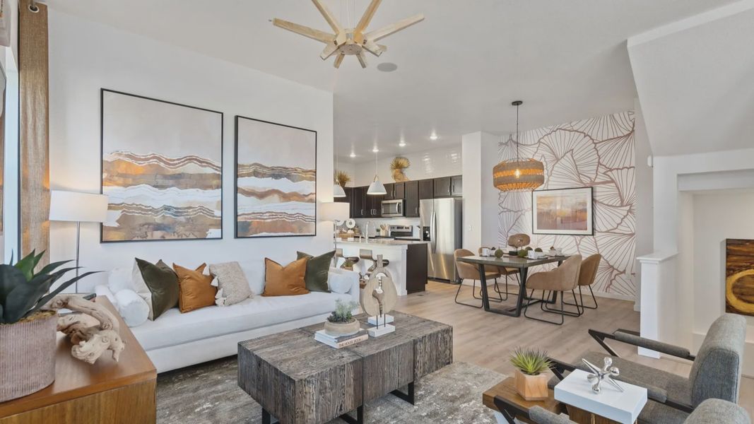 Furnished interior in a model home at Trailside on Harmony in Timnath (Image 7). Furnished interior in a model home at Trailside on Harmony in Timnath (Image 7).