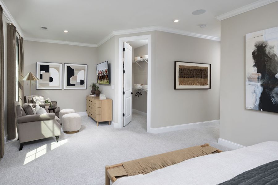 Furnished interior in a model home at The Townes at Wade Ardrey in Charlotte (Image 5).