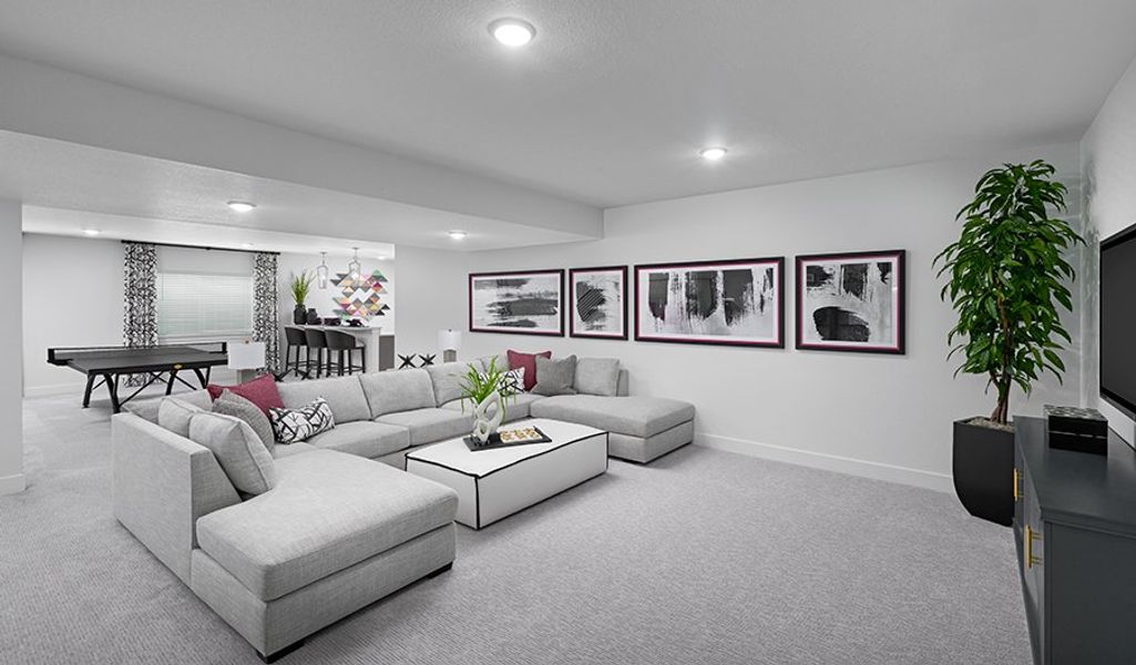 Furnished interior in a model home at Chateau at the Meadows in Castle Rock (Image 26).