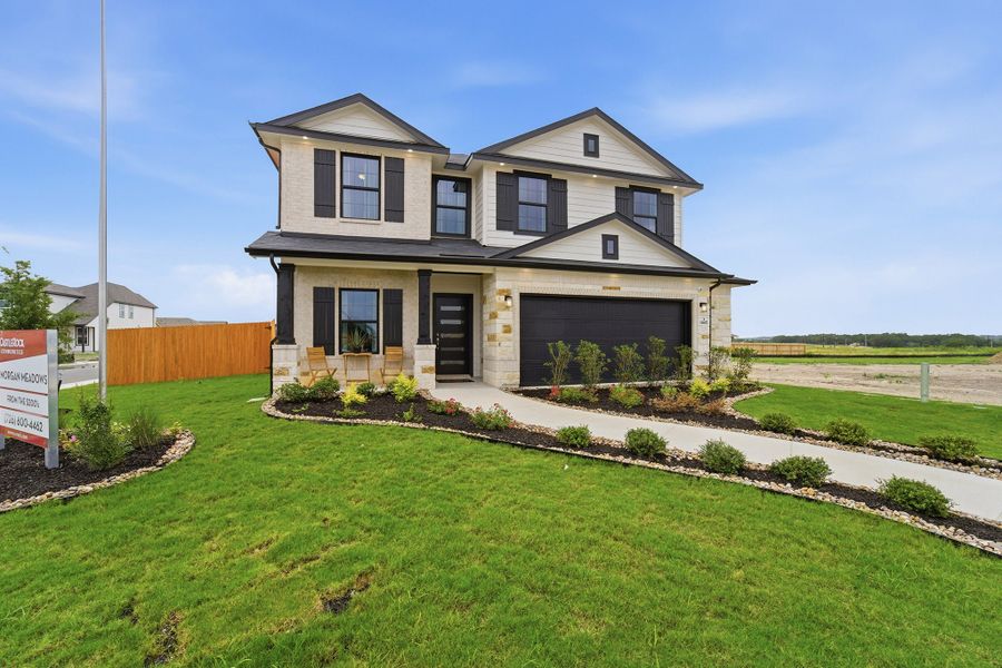 Front exterior of a home in the Morgan Meadows community, located in San Antonio, TX (Image 2). Front exterior of a home in the Morgan Meadows community, located in San Antonio, TX (Image 2).