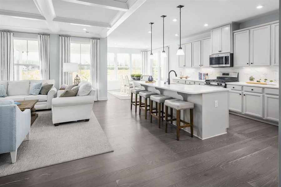 Furnished interior in a model home at Crystal Falls Estates in Dawsonville (Image 7).