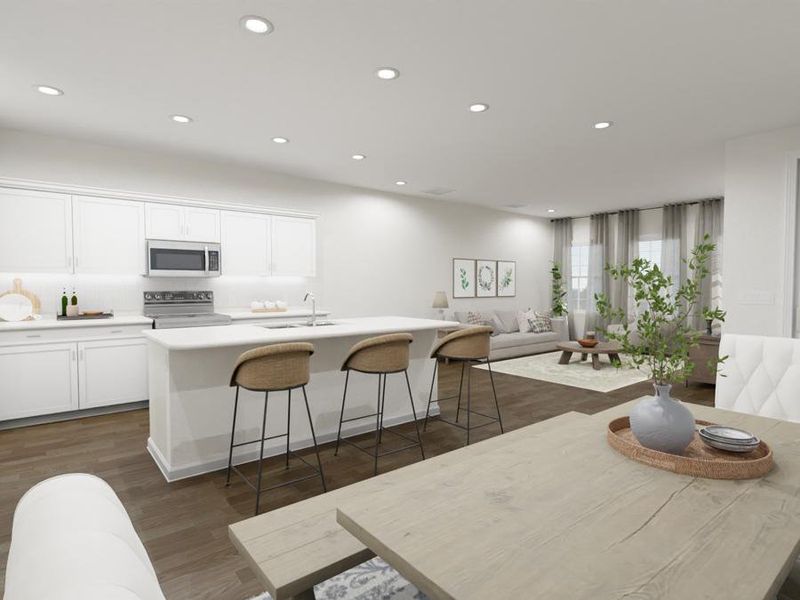 These St. Cloud new homes include open-concept living space. (Artists` rendering of the Aria)