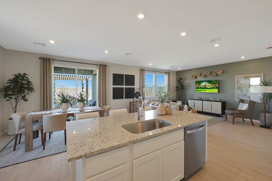 A kitchen with a large island. A kitchen with a large island.