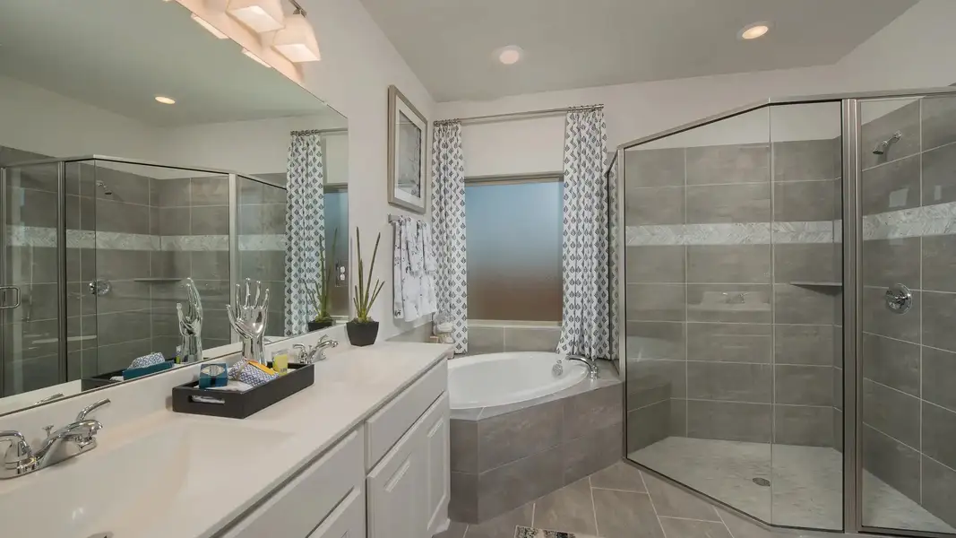 Furnished interior in a model home at Lakes Of Cane Island 45' in Katy (Image 7).