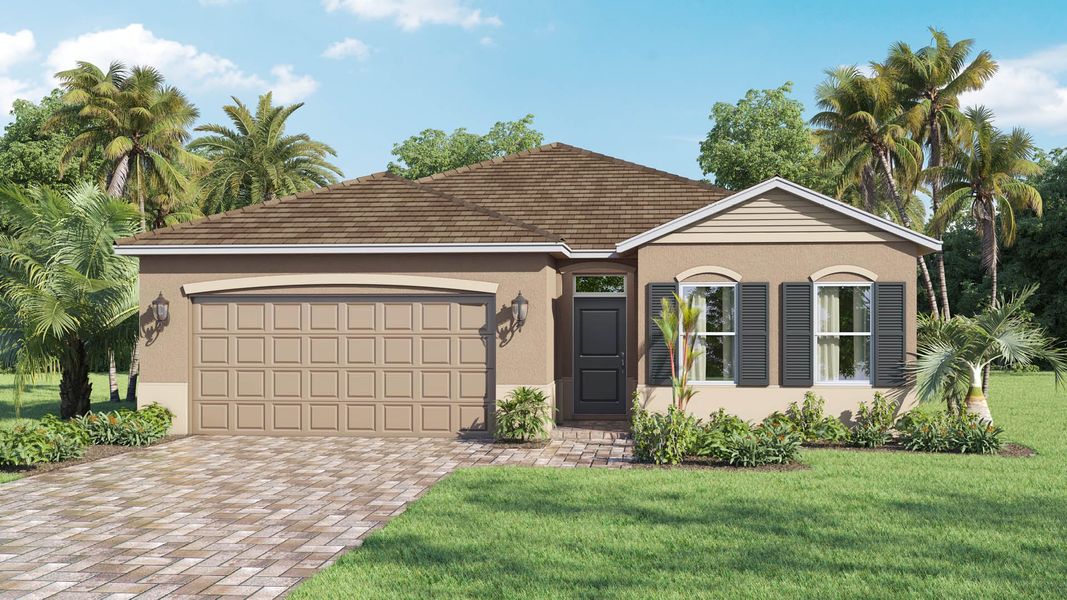 Front exterior of a home in the Cypress Bay West community, located in Palm Bay, FL (Image 25).