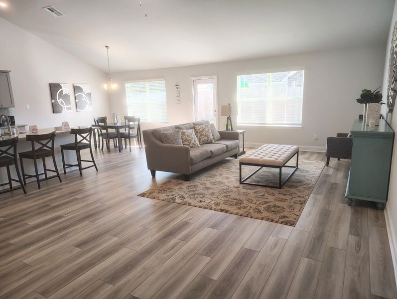 Furnished interior in a model home at Greystone in Angleton (Image 7).