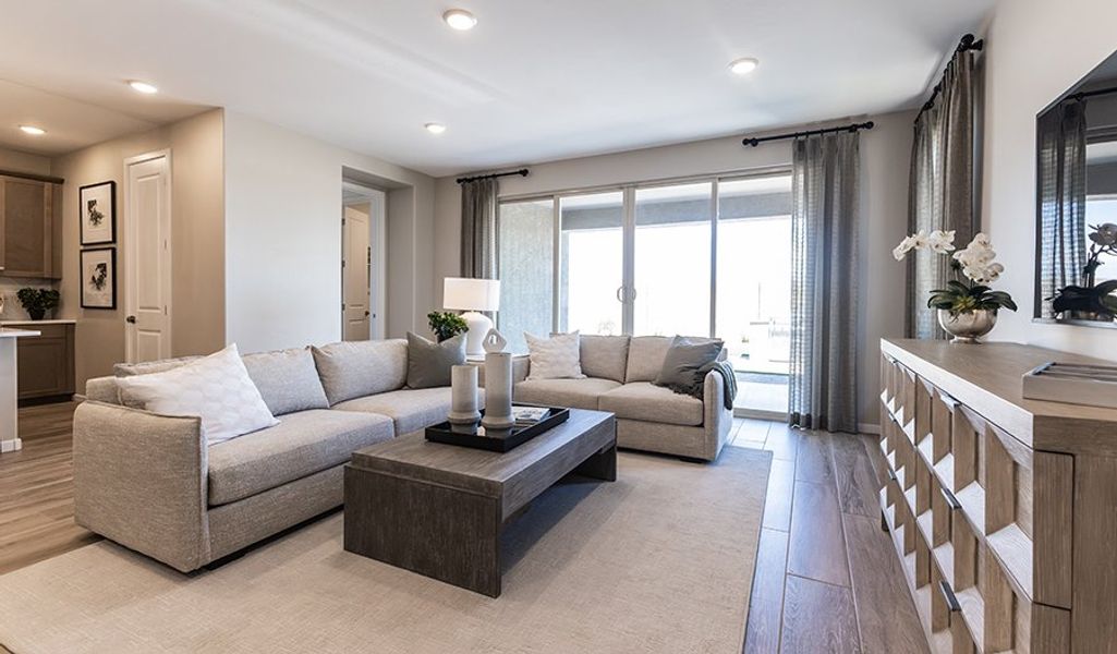 Furnished interior in a model home at Desert Bloom at Monarch in Marana (Image 16).