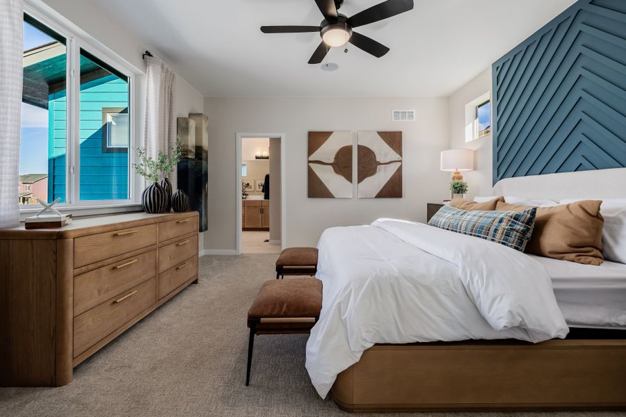 Furnished interior in a model home at Painted Prairie in Aurora (Image 49).