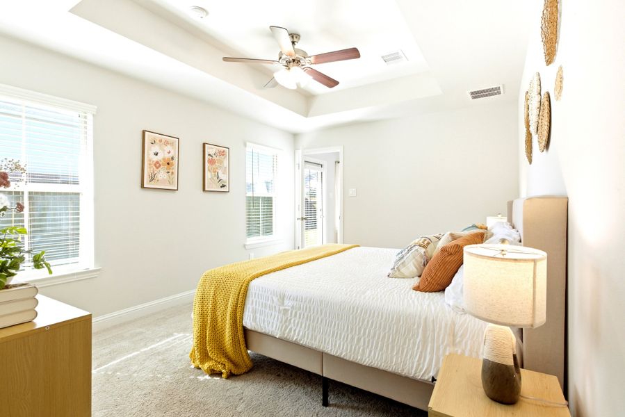 Furnished interior in a model home at Kiber Reserve in Angleton (Image 21).